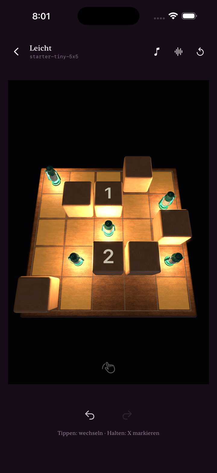 A lit puzzle board