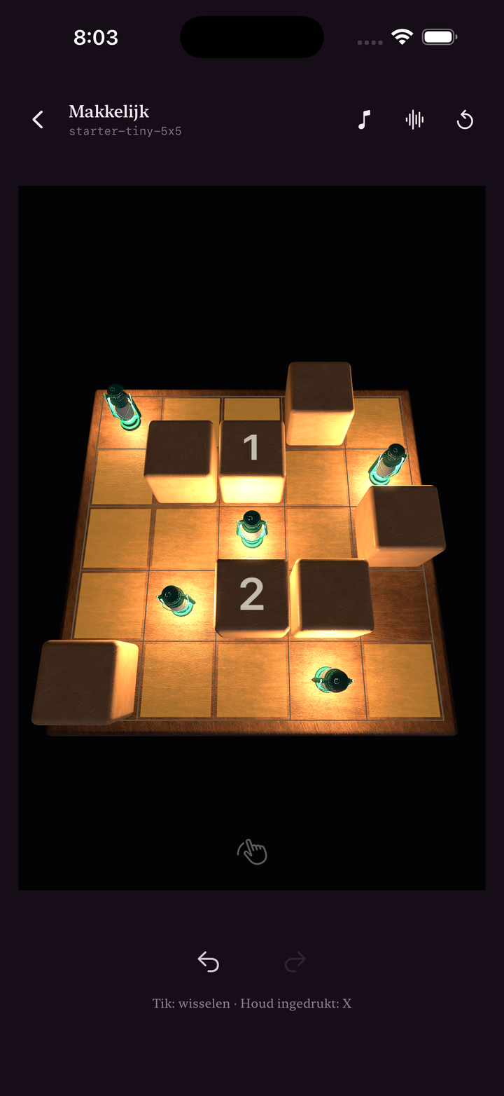 A lit puzzle board