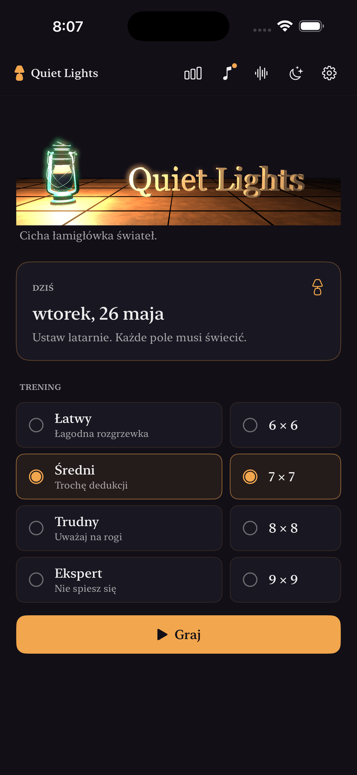 Home screen with the daily puzzle